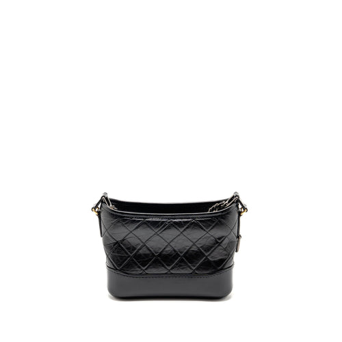 CHANEL SMALL GABRIELLE HOBO BAG AGED CALFSKIN BLACK MULTICOLOUR HARDWARE