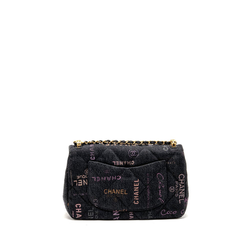 CHANEL LARGE MOOD FLAP BAG DENIM BLACK/MULTICOLOUR GHW (MICROCHIP)