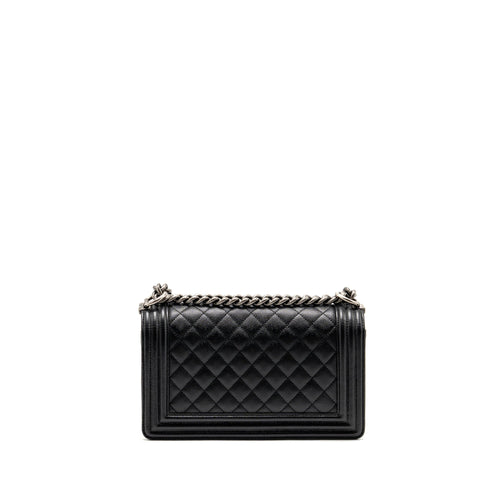 CHANEL MEDIUM BOY BAG CAVIAR BLACK SHW