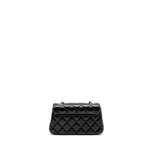 CHANEL 25S MINI FLAP BAG LAMBSKIN BLACK GHW(MICROCHIP)