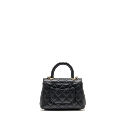 CHANEL MINI COCO HANDLE CAVIAR BLACK LGHW (MICROCHIP)