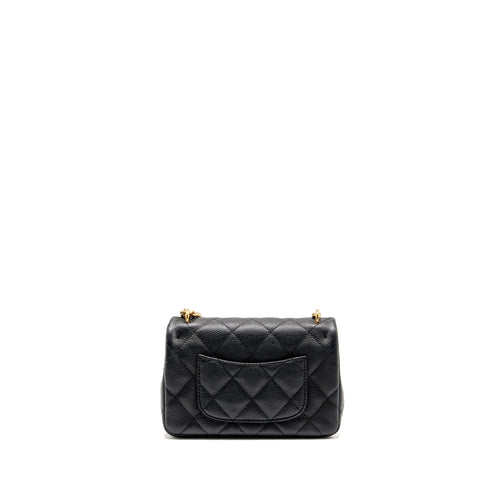 CHANEL COCO LOVE MINI FLAP BAG ADJUSTABLE CHAIN CAVIAR BLACK GHW (MICROCHIP)