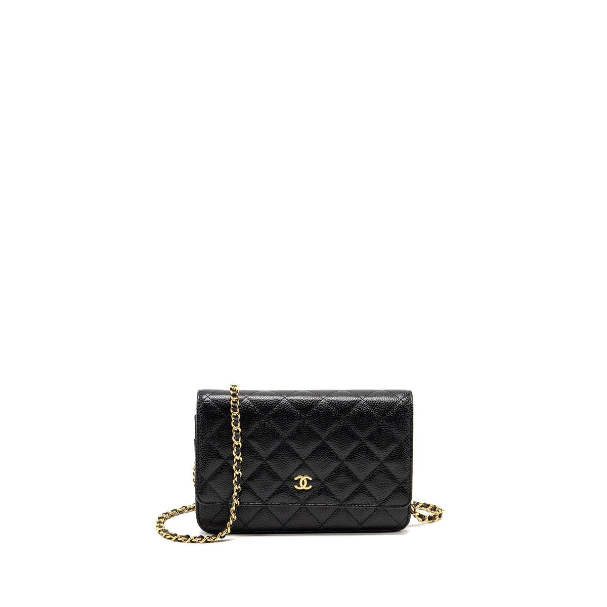 CHANEL CLASSIC WALLET ON CHAIN CAVIAR BLACK GHW