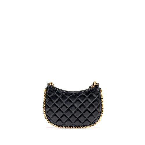 CHANEL 23B ROUND HOBO SHOULDER BAG LAMBSKIN BLACK GHW (MICROCHIP)
