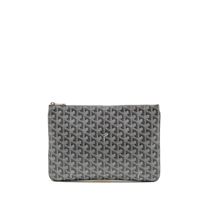 GOYARD SENAT MM POUCH GOYARDINE CANVAS GREY SHW