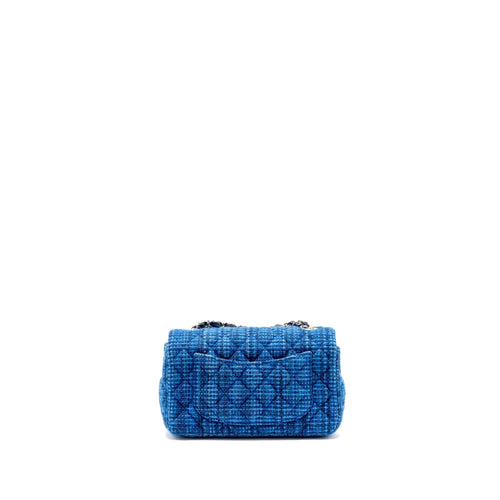 CHANEL MINI RECTANGULAR TWEED BLUE SHW