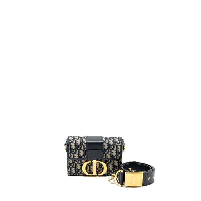 DIOR 30 MONTAIGNE BOX BLUE OBLIQUE JACQUARD GHW