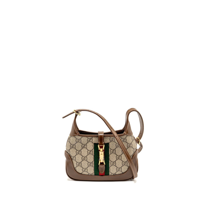 GUCCI JACKIE 1961 MINI SHOULDER BAG GG SUPREME CANVAS/CALFSKIN BROWN/MULTICOLOUR GHW