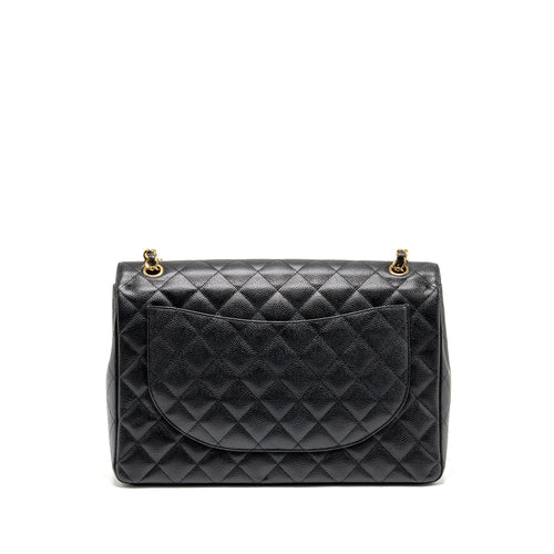 CHANEL MAXI CLASSIC DOUBLE FLAP BAG CAVIAR BLACK GHW