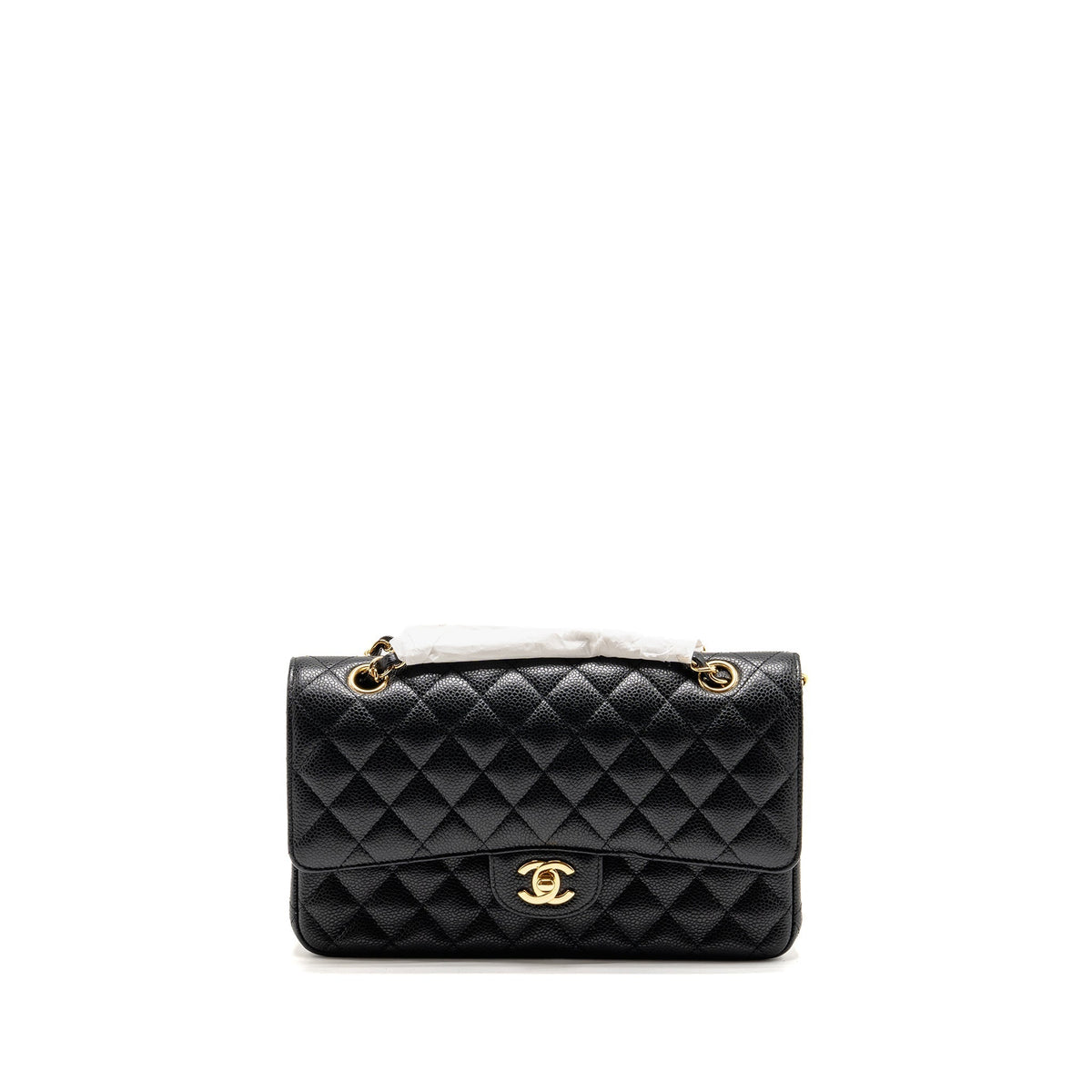 CHANEL MEDIUM CLASSIC DOUBLE FLAP BAG CAVIAR BLACK GHW