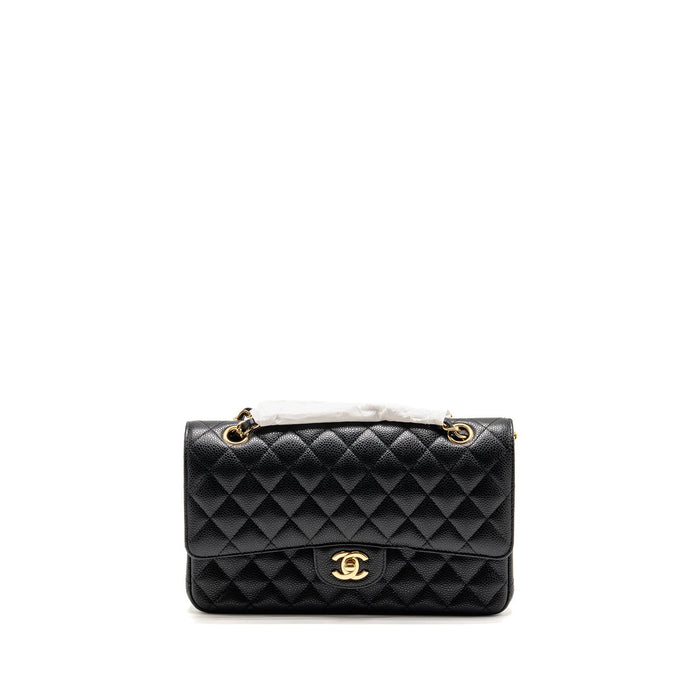 CHANEL MEDIUM CLASSIC DOUBLE FLAP BAG CAVIAR BLACK GHW