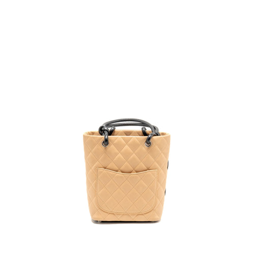 CHANEL CAMBON TOTE BAG LAMBSKIN BEIGE / BLACK SHW