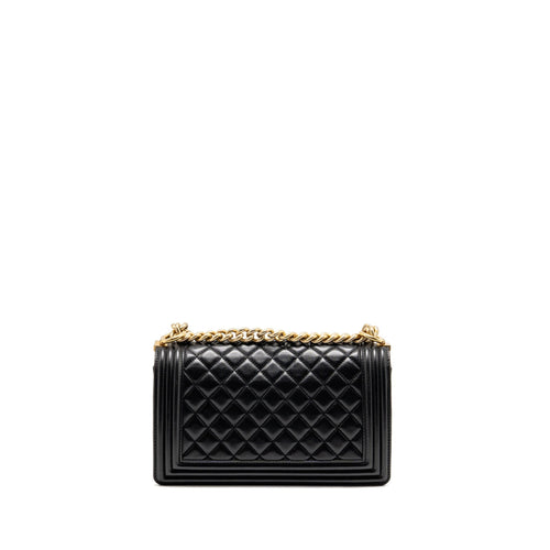 CHANEL MEDIUM BOY BAG LAMBSKIN BLACK GHW