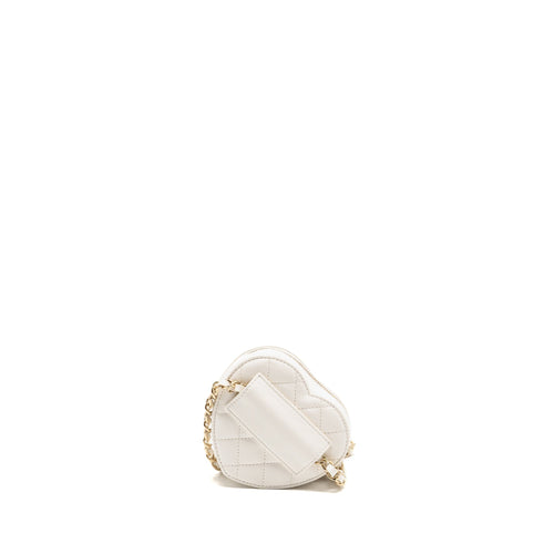 CHANEL 22S HEART BELT BAG LAMBSKIN WHITE LGHW