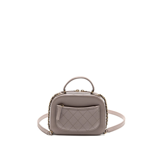 CHANEL COCO CURVE VANITY BAG WITH TOP HANDLE CALFSKIN GREY GHW