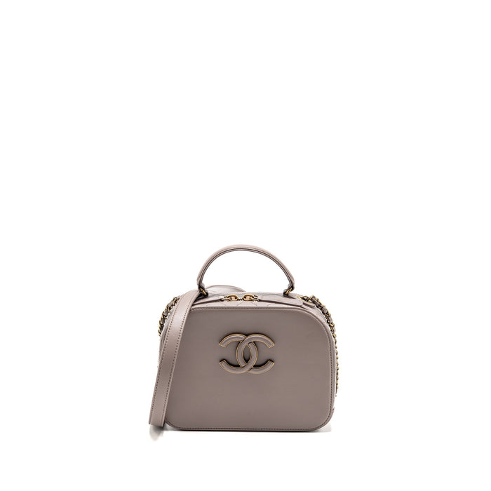 CHANEL COCO CURVE VANITY BAG WITH TOP HANDLE CALFSKIN GREY GHW