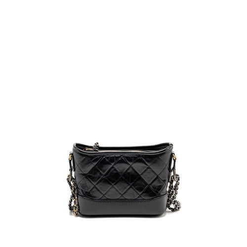 CHANEL SMALL GABRIELLE HOBO BAG AGED CALFSKIN BLACK MULTICOLOUR HARDWARE