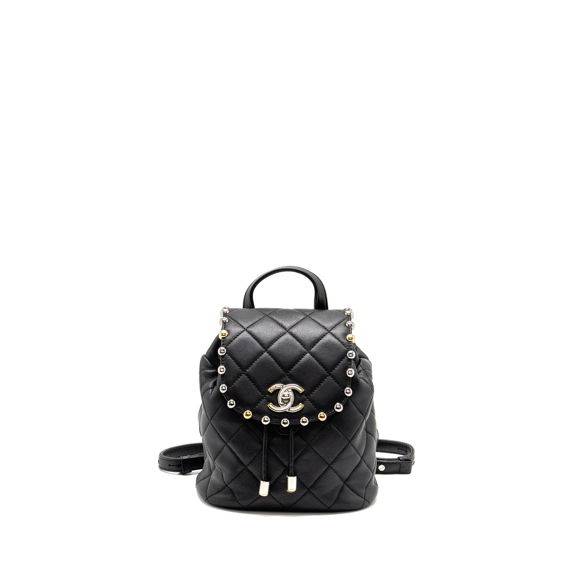 CHANEL QUILTED METALLIC BUBBLE BACKPACK LAMBSKIN BLACK MULTICOLOUR HARDWARE