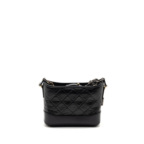 CHANEL SMALL GABRIELLE HOBO BAG AGED CALFSKIN BLACK MULTICOLOURED HARDWARE