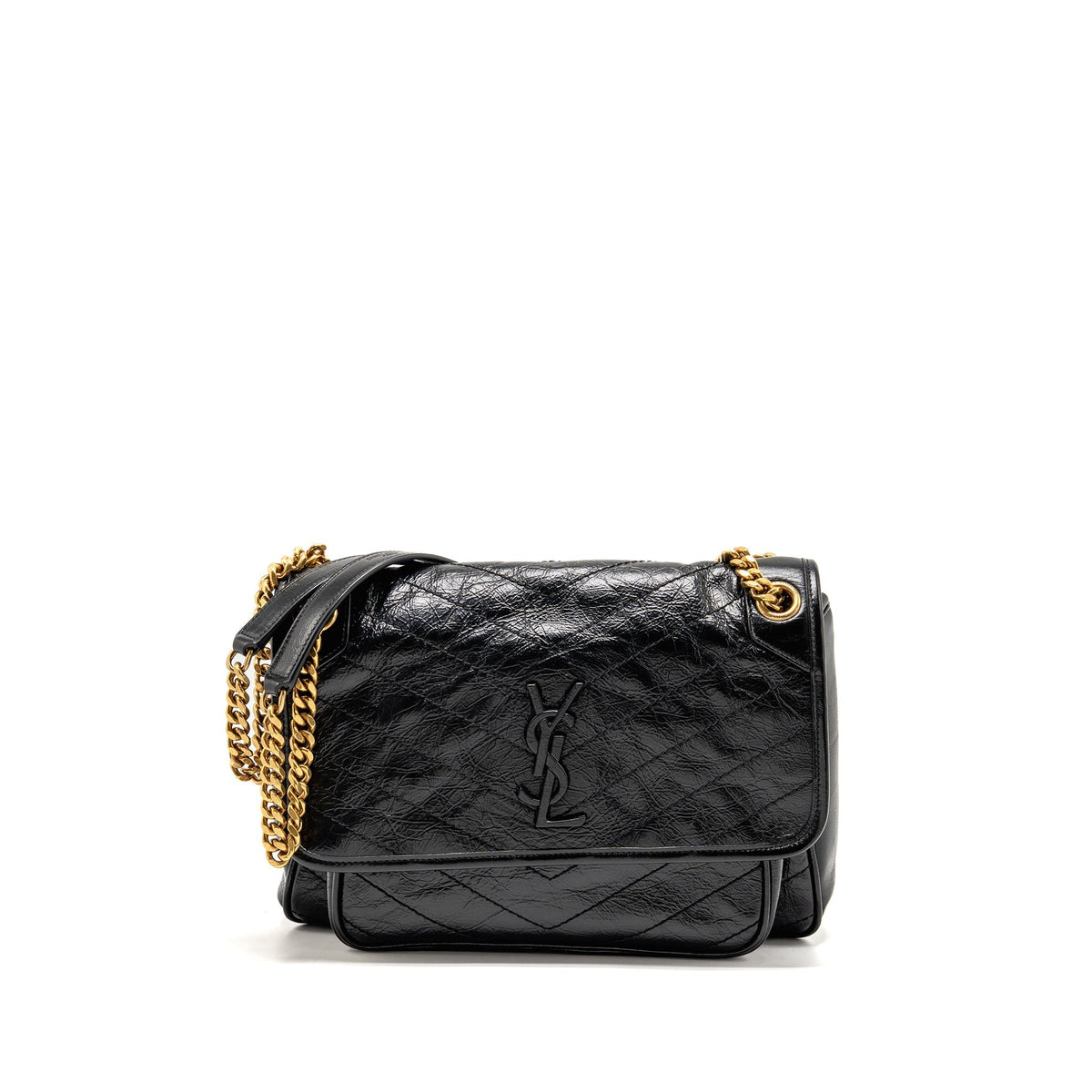 SAINT LAURENT/YSL MEDIUM NIKI CHAIN BAG VINTAGE CALFSKIN BLACK GHW