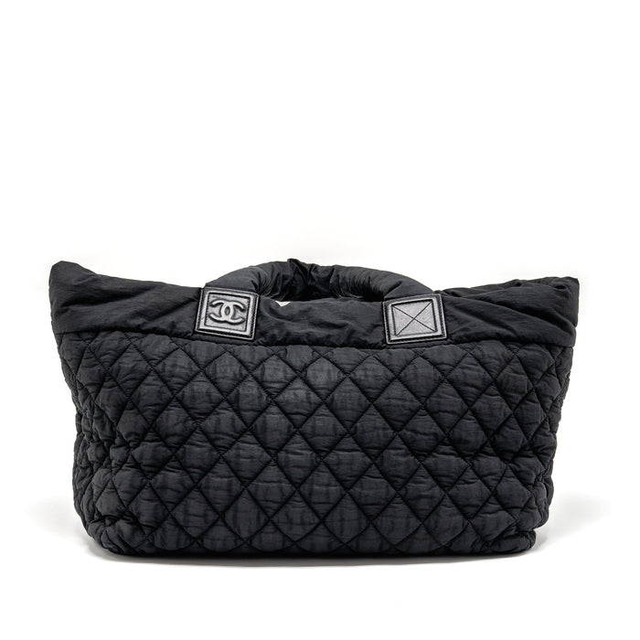 CHANEL COCOON TRAVEL TOTE BAG NYLON/CANVAS BLACK SHW