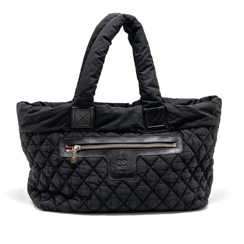 CHANEL COCOON TRAVEL TOTE BAG NYLON/CANVAS BLACK SHW