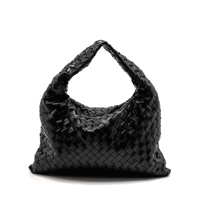 BOTTEGA VENETA HOP BAG CALFSKIN BLACK GHW