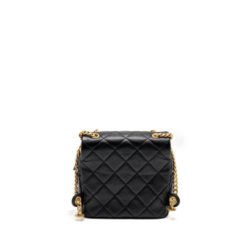 CHANEL QUILTED FLAP BACKPACK CAVIAR BLACK GHW (MICROCHIP)