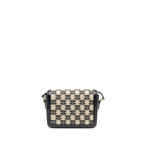 CELINE TEEN TRIOMPHE BAG TRIOMPHE CANVAS/CALFSKIN BLACK/WHITE GHW