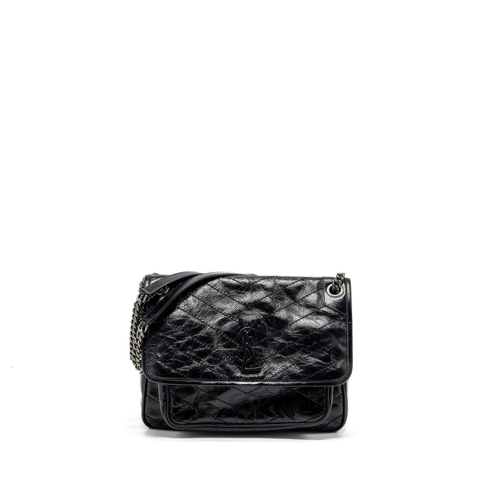 SAINT LAUREN MEDIUM NIKI CALFSKIN BLACK RUTHENIUM HARDWARE