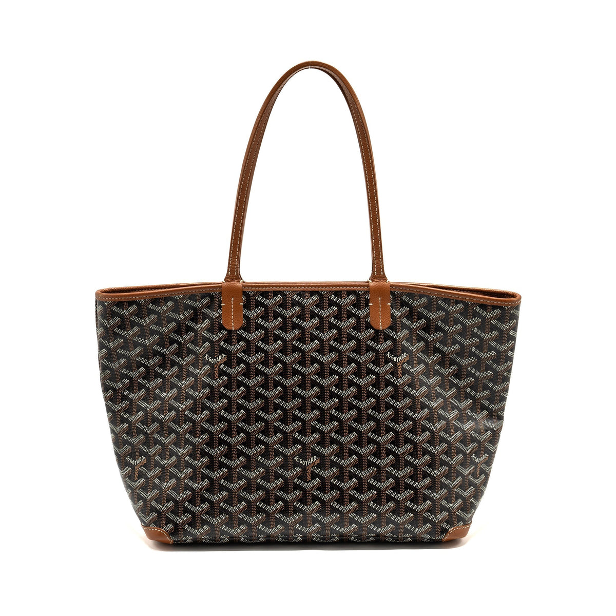 GOYARD ARTOIS PM TOTE BAG GOYARDINE CANVAS BLACK/TAN SHW