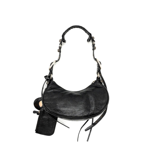 BALENCIAGA LE CARBO XS SHOULDER BAG LAMBSKIN BLACK SHW