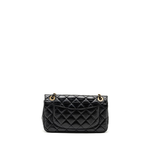 CHANEL MEDALLION QUILTED FLAP BAG AGED CALFSKIN BLACK MULTICOLOUR HARDWARE