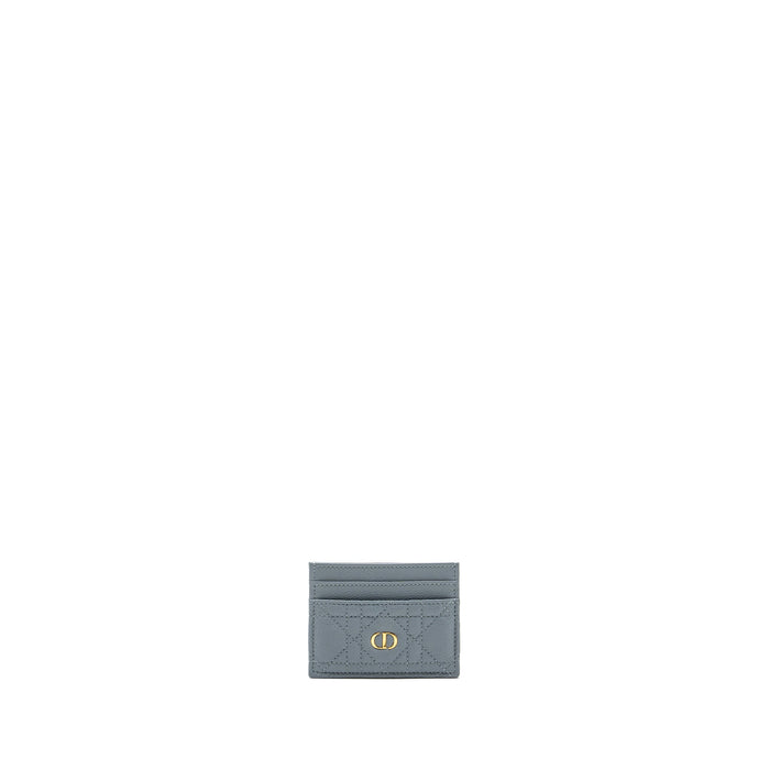 DIOR CARO FIVE-SLOT CARD HOLDER CALFSKIN GREY LGHW