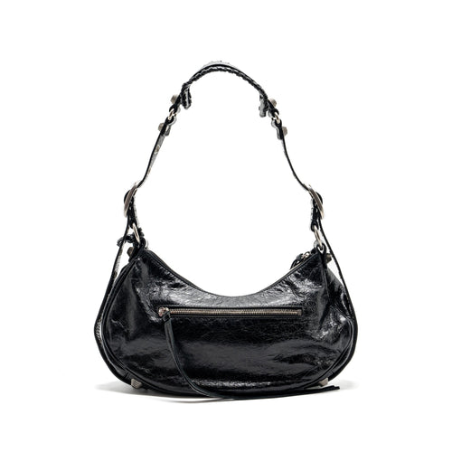 BALENCIAGA LE CARGOLE SMALL SHOULDER BAG LAMBSKIN BLACK SHW