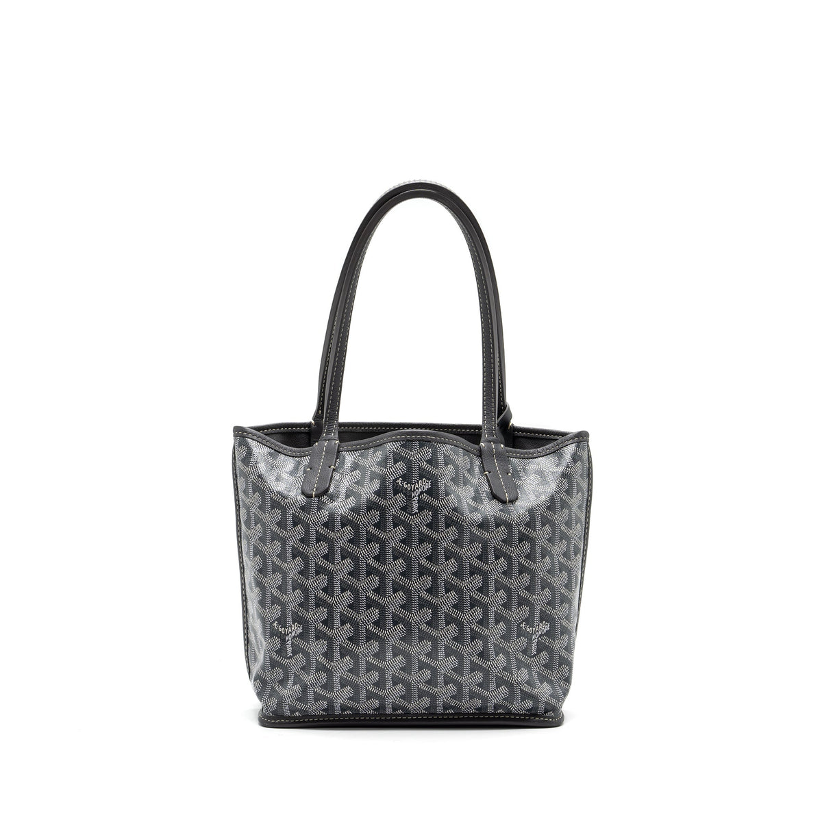 GOYARD MINI ANJOU TOTE BAG GOYARDINE CANVAS GREY SHW