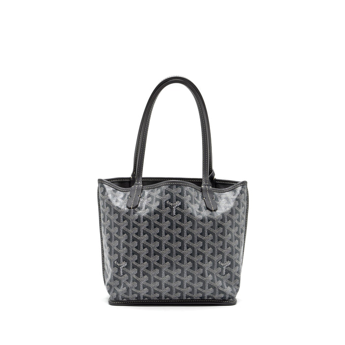 GOYARD MINI ANJOU TOTE BAG GOYARDINE CANVAS GREY SHW