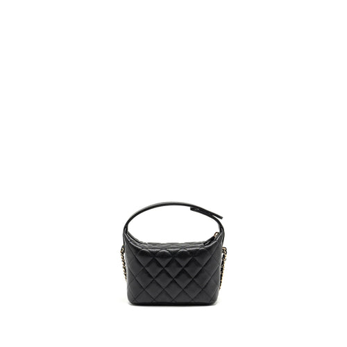CHANEL 25C QUILTED HOBO BAG CAVIAR BLACK GHW (MICROCHIP)