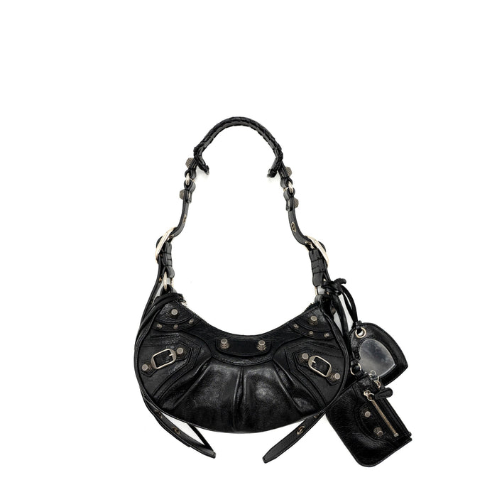 BALENCIAGA LE CARBO XS SHOULDER BAG LAMBSKIN BLACK SHW