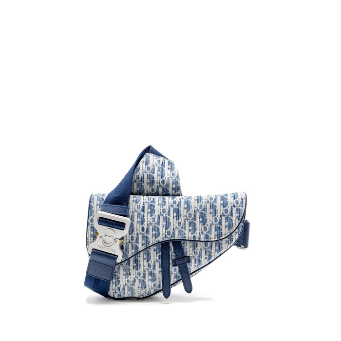 DIOR HOMME SADDLE BAG OBLIQUE KASURI BLUE/MULTICOLOUR SHW