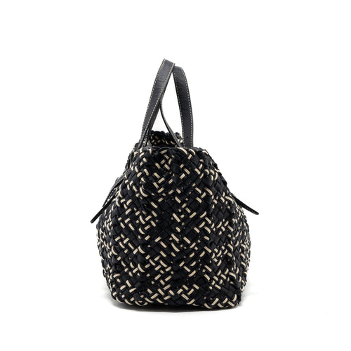 BOTTEGA VENETA TOTE BAG LEATHER DARK BLUE MULTICOLOUR BLACK HARDWARE