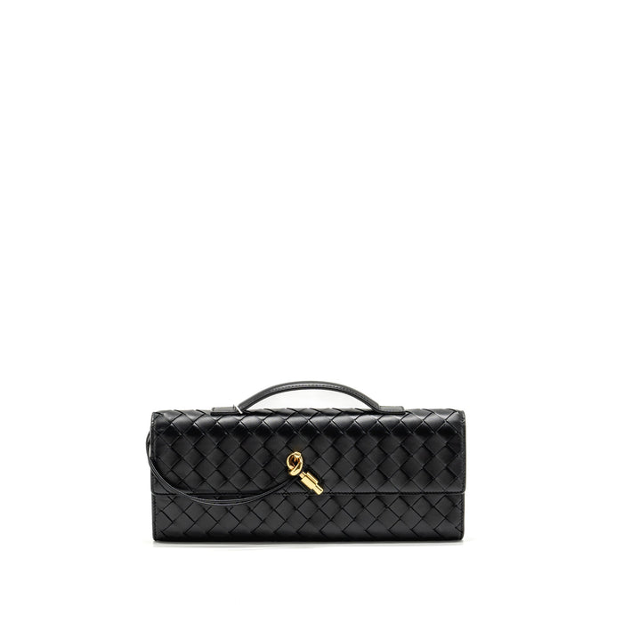 BOTTEGA VENETA ANDIAMO CLUTCH LAMBSKIN BLACK GHW