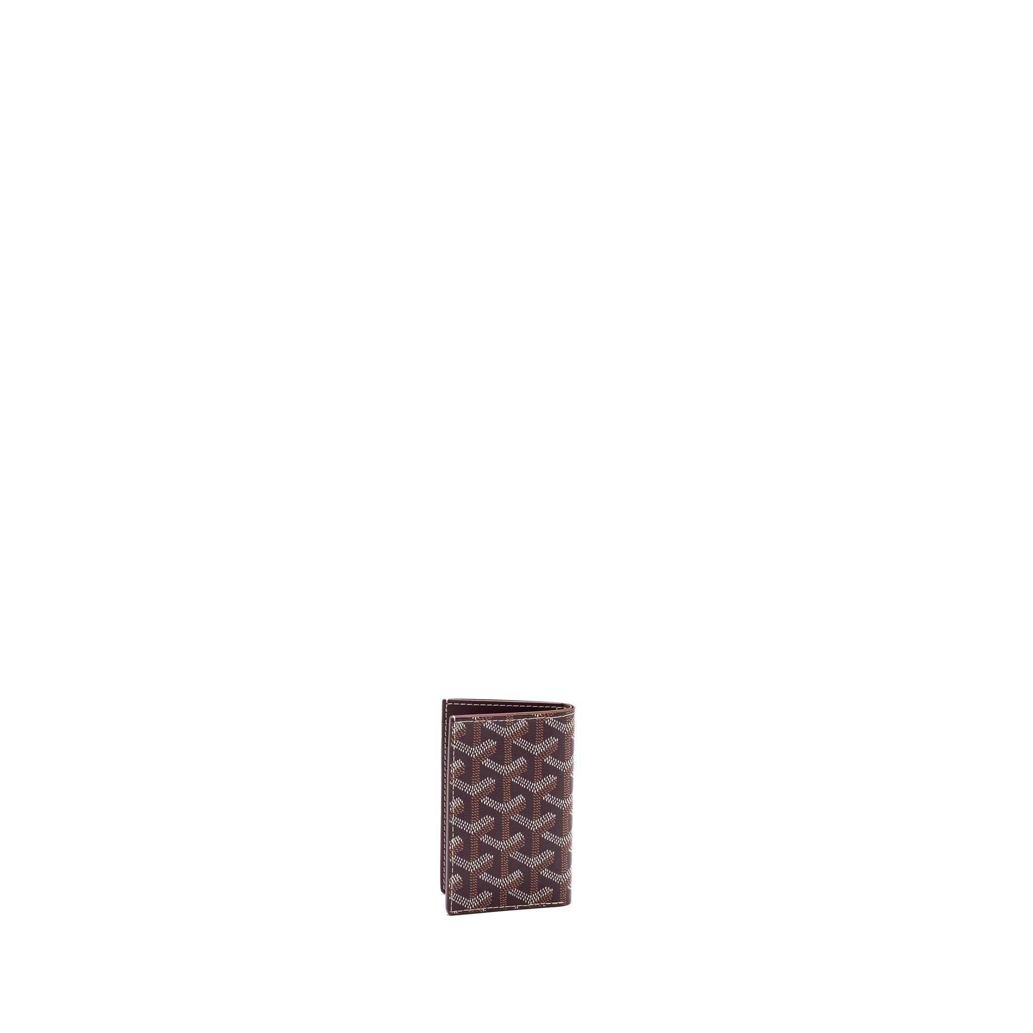 GOYARD SAINT PIERRE CARD WALLET CANVAS/ CALFSKIN BURGUNDY