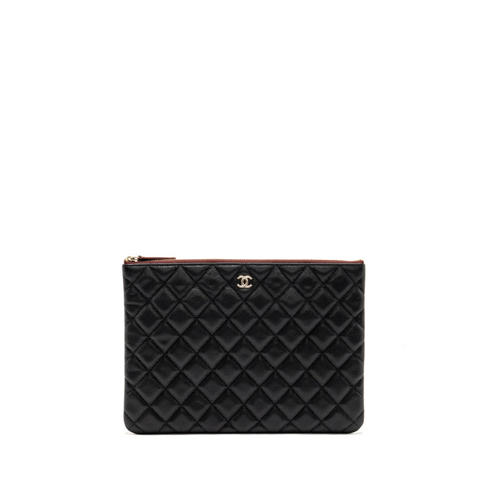CHANEL CLASSIC O-CASE POUCH/CLUTCH CAVIAR BLACK GHW