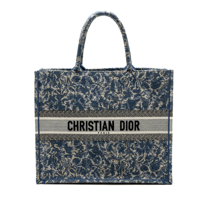 DIOR LARGE BOOK TOTE LIMITED PRINT CANVAS BLUE/ GREY/ MULTICOLOUR