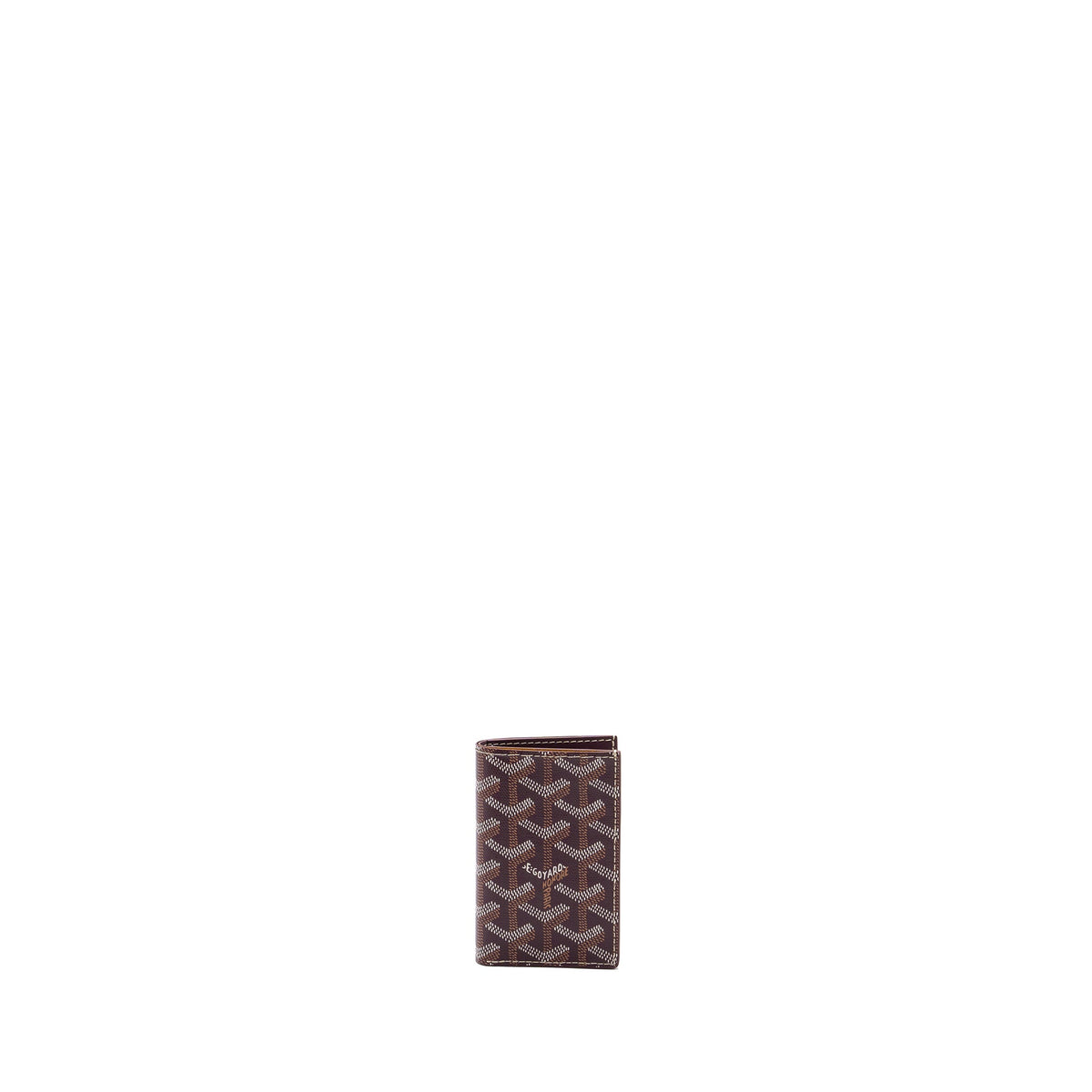 GOYARD SAINT PIERRE CARD WALLET CANVAS/ CALFSKIN BURGUNDY