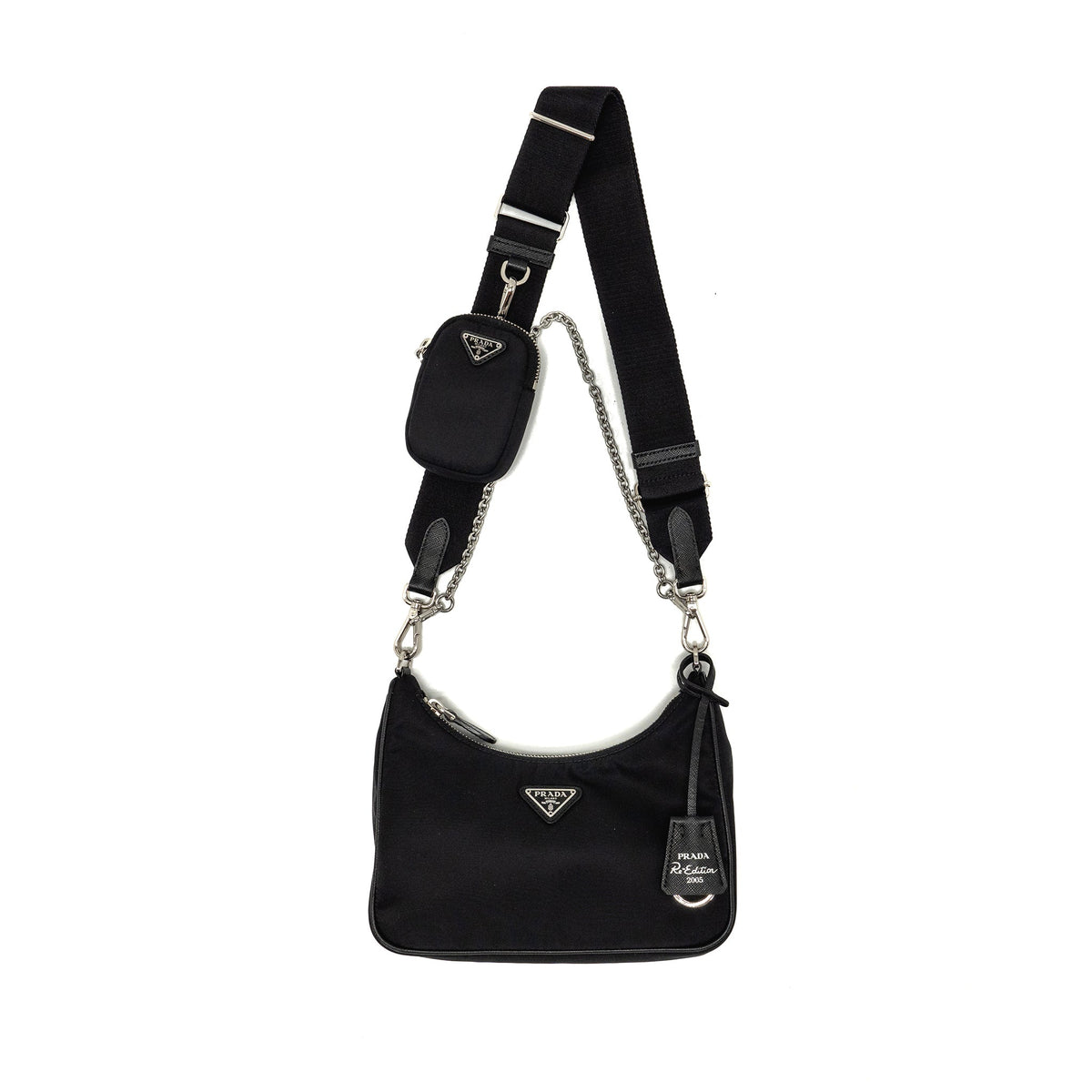 PRADA RE-EDITION 2005 SAFFIANO RE-NYLON BAG BLACK SHW