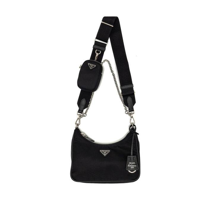 PRADA RE-EDITION 2005 SAFFIANO RE-NYLON BAG BLACK SHW