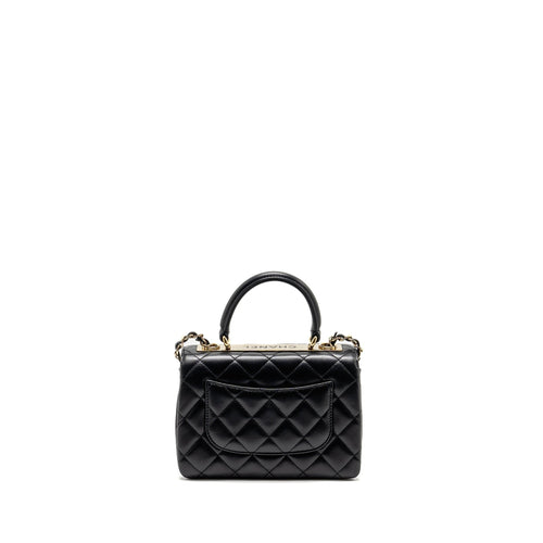 CHANEL 24S MINI TRENDY CC LAMBSKIN BLACK LGHW(MICROCHIP)