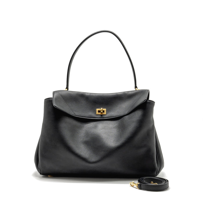 BALENCIAGA MEDIUM RODEO HANDBAG SMOOTH CALFSKIN BLACK GHW